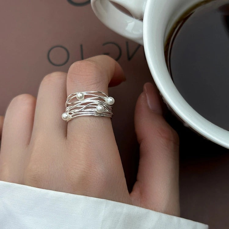 Vintage Silver & Pearl Ring