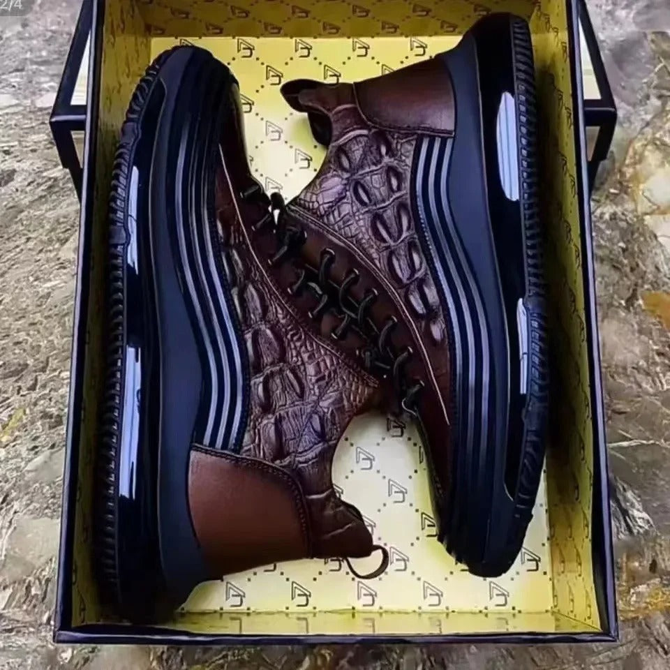 Margonni | Scarpe casual da uomo con stampa coccodrillo e cuscinetto d’aria